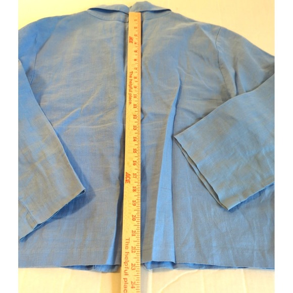 Habitat Clothes To Live In Shirt M 100% Linen Blue Button Up Relaxed Polished - Picture 8 of 8